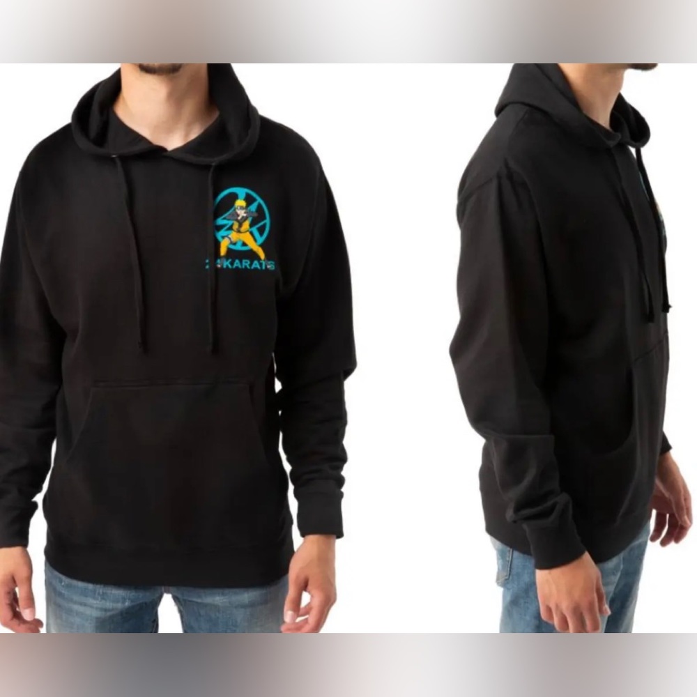 24 Karats Japan X Naruto Ninja Sign Hoodie Pullover Black Size 3XL